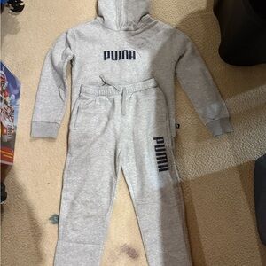 PUMA Kids Light Gray Sweatpants Set